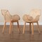 Baxton Studio Ballerina Japandi Natural Brown Finished Mahogany Wood and Rattan 2-Piece Dining Chair Set 233-2PC-12829-ZORO - alternate 3
